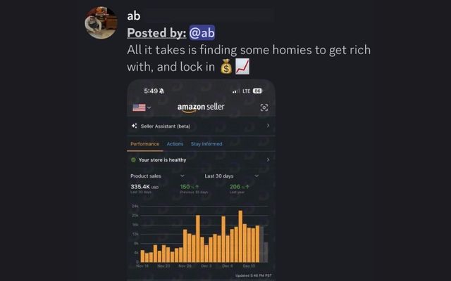 Divine member's $335K Amazon sales month