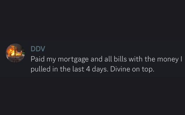 Divine member paid mortgage and bills in four days