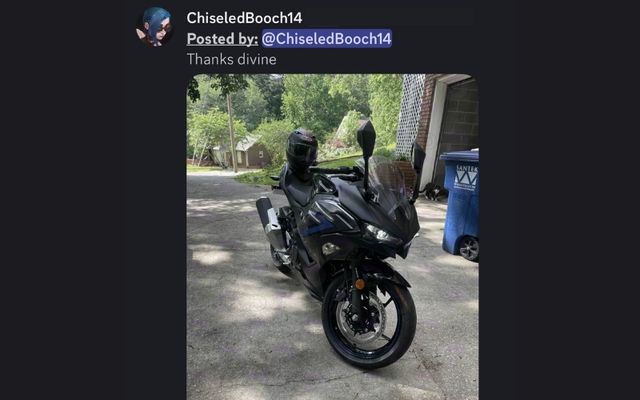 Divine member bought a new motorcycle